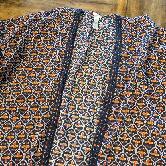 J Jill Linen-Blend Jacket in English Channel Floral Trellis, size S-L, - Picture 5 of 10